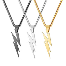 Mode Lightning Halskette Titanium Goldschmuck Kadenas Halskette Edelstahl Schmuckkette Anhänger